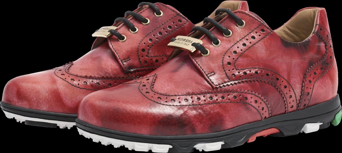 Rose Versailles patterned leather golf shoes